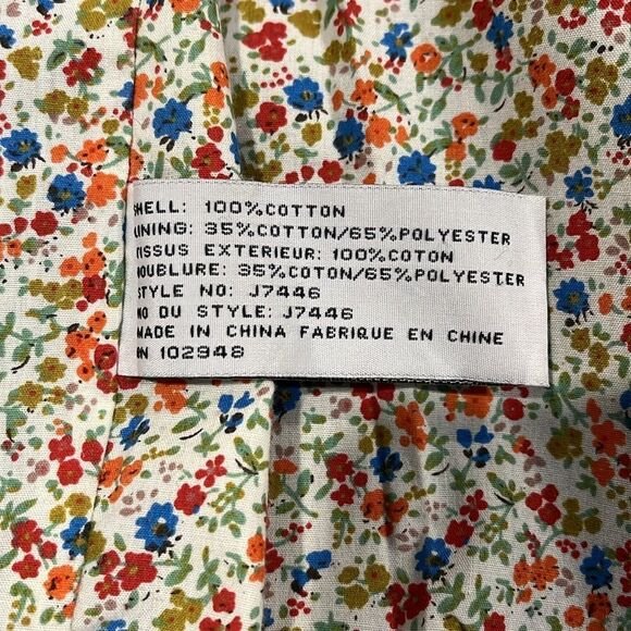 Tulle NWOT Navy Blue long utility jacket with floral lining 3/4 sleeve - small - Picture 10 of 10